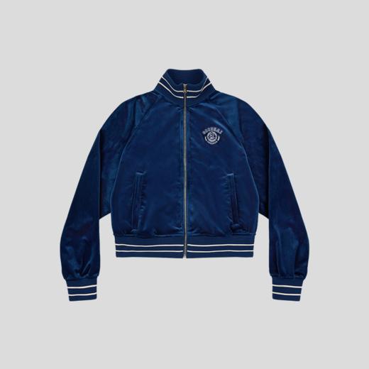 GOODBAI athletic学院贴布绣丝绒高领拉链外套 商品图2