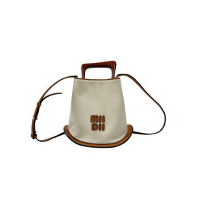 谜底小包包女2024冬季新品复古风帆布拼接小牛皮单肩包244MQ1951