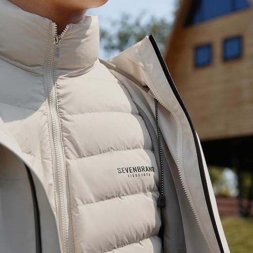 【拒水羽绒】柒牌连帽羽绒服男一衣三穿可脱卸内胆保暖冲锋衣外套	127E71400 商品图2