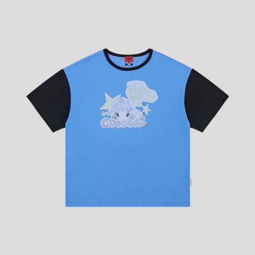 GOODBAI GOODEES漫画封面女孩图案oversize撞色短袖T恤 商品图2