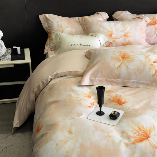 自然醒金太阳艾阳绒艾草天丝棉磨毛四件套轻奢印花被套裸睡床品KY 商品图12
