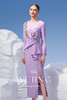 4202071 淡紫静怡 高级颗粒乱麻连衣裙 雾境 商品缩略图2