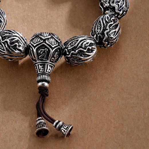 子佩集S990银【百财】手串【HC31141】纯银仿古16mm手链2409 商品图4