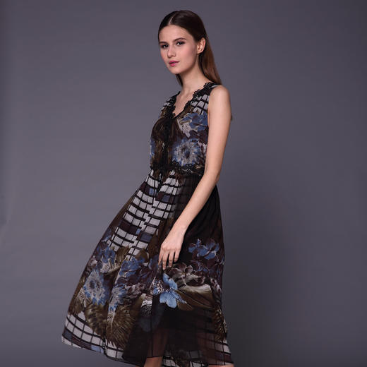 【伯妮斯茵】162S180--黑色连衣裙--麦田与太阳--《生命之美-梵高的花园》 商品图2