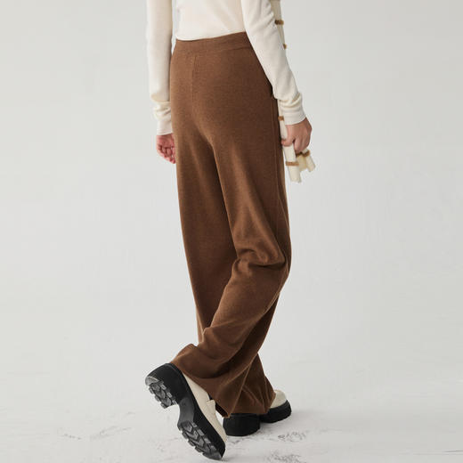 谜底柔暖毛织长裤女2024冬季新品慵懒风休闲高级阔腿裤244MZ1850 商品图2