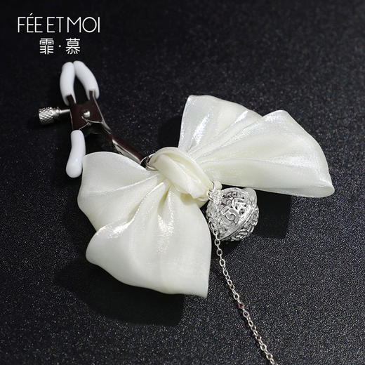 【情趣内衣】霏慕流光蝴蝶结可调节铃铛乳夹7692 商品图5