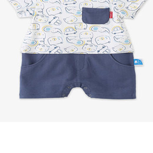 丽婴房-童衣类（夏）F2连身装中蓝\湖蓝 商品图3