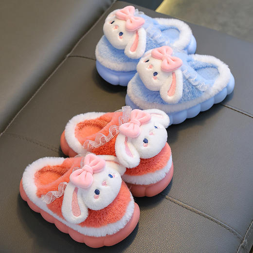 【可爱公仔儿童棉拖鞋】冬季女童保暖加绒大中小童亲子包跟男童1-3岁2宝宝拖鞋 商品图1
