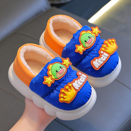 【限时抢购！】冬季儿童棉拖鞋男女童保暖加绒羽绒布防水婴幼儿1-3岁2宝宝棉鞋 商品图3