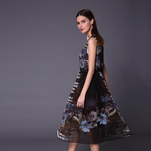 【伯妮斯茵】162S180--黑色连衣裙--麦田与太阳--《生命之美-梵高的花园》 商品图6