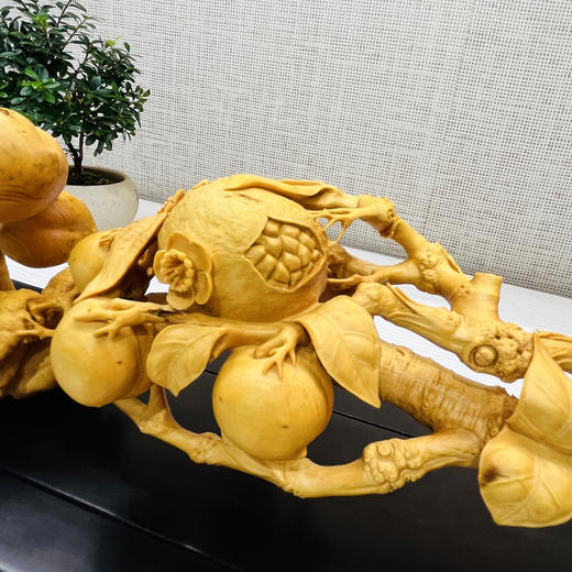 精雕三多如意°黄杨木摆件(不含底座) 商品图3