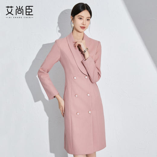 艾尚臣粉色高级感主持人西装裙连衣裙女面试正装艺考年会礼服女装 商品图0