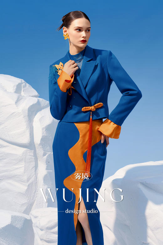 4202030 悠蓝碧玉 高级亮丝斜纹外套 雾境 商品图1