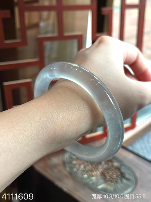 圆条玻璃种手镯【4111609】圈口55.5~具体价格微信咨询 商品图4