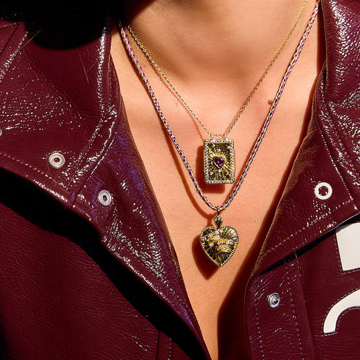 订购8周到｜MYA-BAY-AMETHYST HEART-爱心 紫水晶 守护符 项链［比利时设计师］ 商品图2