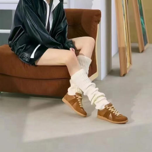 【顺丰包邮】72041 洛诗琳高级感真皮德训鞋2024全真皮低帮休闲鞋331A 商品图0