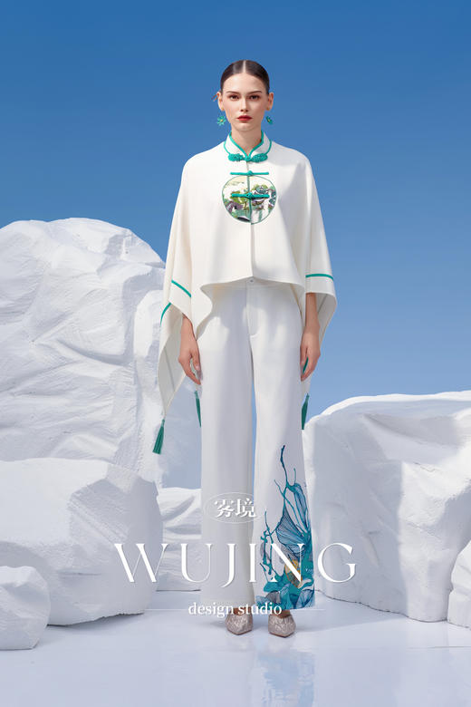 4202098 浑金白玉 加密水晶西装斜纹料裤子 雾境 商品图5