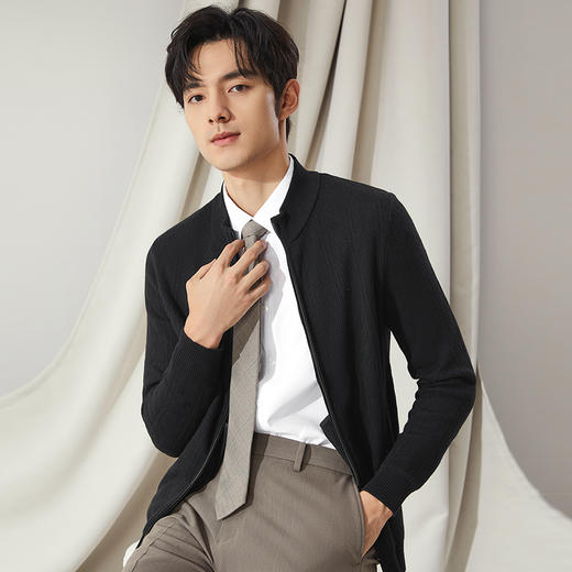 【高端系列】柒牌开衫毛衣男2024秋冬新款时尚休闲中青年保暖外套	127Y71120 商品图1