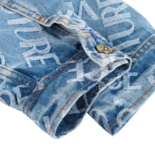 【超惠秒】Versace 范思哲 男士针绣字母logo弹棉牛仔休闲外套 11798 商品图4