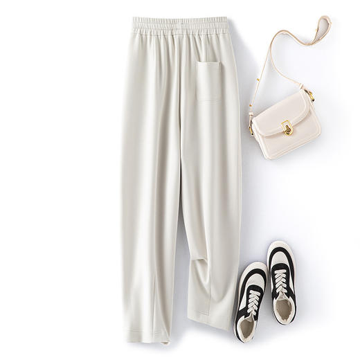 【特惠不退换】白色休闲裤女运动裤宽松香蕉裤卫裤秋季高腰莫代尔镰刀裤九分裤    WSFS-WS-606 商品图1