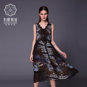 【伯妮斯茵】162S180--黑色连衣裙--麦田与太阳--《生命之美-梵高的花园》