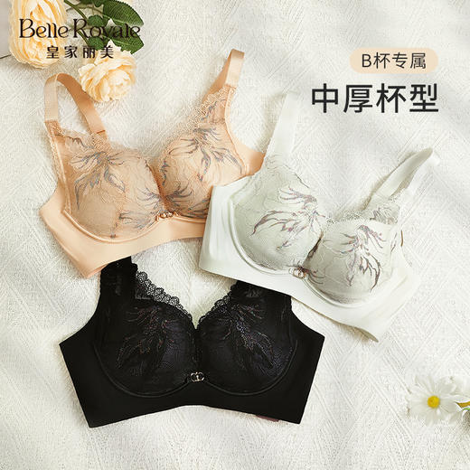 皇家丽美新款刺绣无钢圈文胸小胸聚拢B罩杯女士内衣WW2F12-3 商品图1