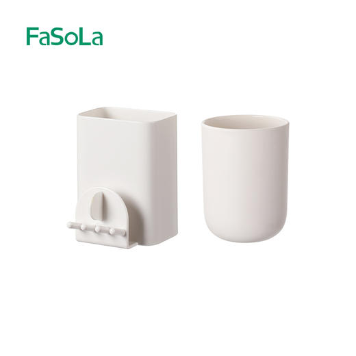 FaSoLa牙刷置物架免打孔刷牙杯漱口杯卫生间壁挂式家庭牙膏牙刷架 商品图5