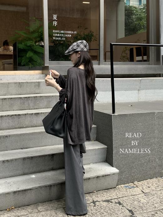 Read Nameless /天丝羊毛深灰腔调上衣＋秀场款灰色开缝阔腿裤 2024/9/14 商品图4