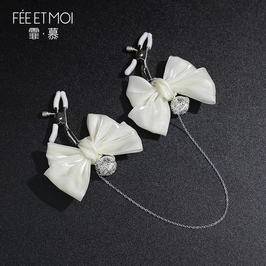 【情趣内衣】霏慕流光蝴蝶结可调节铃铛乳夹7692 商品图2