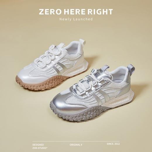 ZHR则则银色透气网面德训鞋女厚底运动鞋ins百搭休闲鞋女2024新款 商品图2
