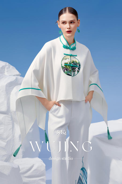 4202098 浑金白玉 加密水晶西装斜纹料裤子 雾境 商品图1