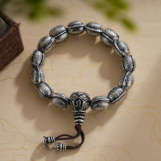 子佩集S999银【如愿以偿】手串【YH0821002】纯银仿古15*12mm手链2409 商品图4