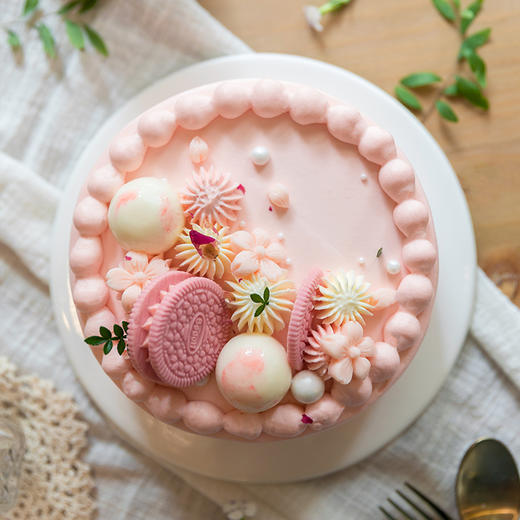 「新品」花舞蜜桃——低甜蜜桃莓果芝士慕斯奶油蛋糕【清甜蜜桃 沁甜绵软】 商品图4