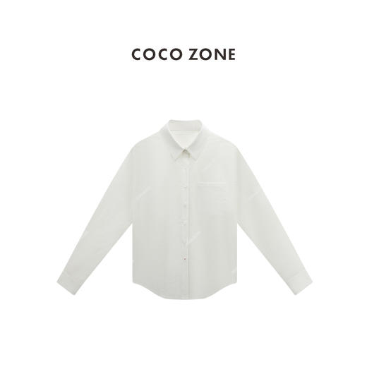 COCO ZONE 100棉夏季薄款翻领衬衫简约长袖上衣CC1B1531 商品图0