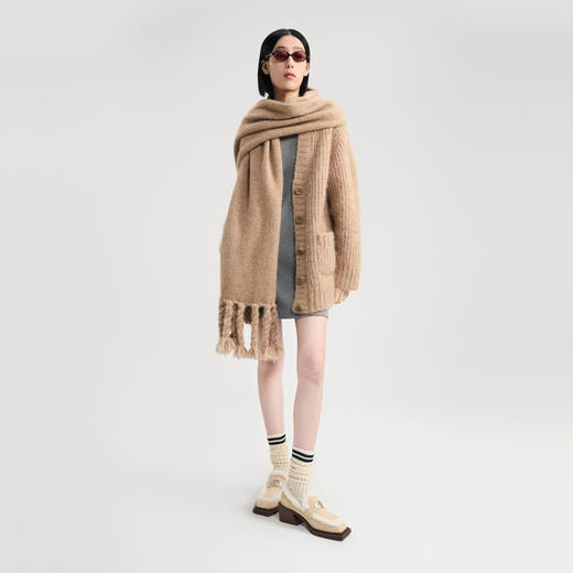 lost in echo2024秋冬新款双口袋螺纹针织开衫外套女 商品图0