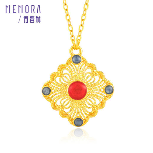 【按克计价黄金2】足金花丝项链 黄金中国风耳饰戒指送妈妈女士礼物MEMORA诗普琳GEE03801（线上专供） 商品图7