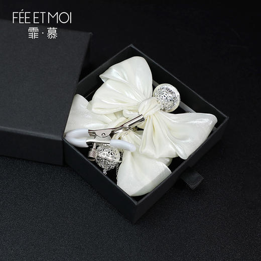 【情趣内衣】霏慕流光蝴蝶结可调节铃铛乳夹7692 商品图4