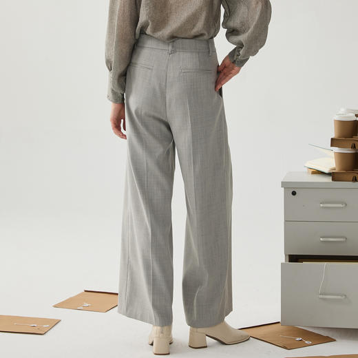 谜底阔腿裤女2024冬季新品通勤风优雅气质高腰西裤长裤244MK1522 商品图2