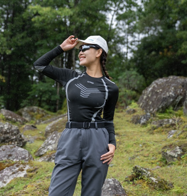 【新色套装秒杀（上下装两件）】UTO/悠途碳芯款户外运动保暖速干衣套装男女弹力紧身长袖秋冬季