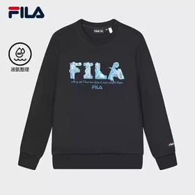 3件4折【自营】FILA/斐乐  V&A联名系列 男子针织套头衫2024春季新款时尚休闲卫衣 F11M418201FBK