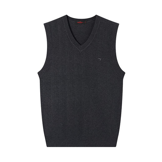 【高端系列】柒牌V领背心毛衣男2024秋冬新款商务保暖休闲针织衫	127Y70940 商品图4