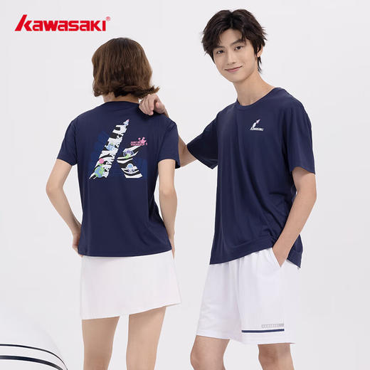 川崎 男女同款 圆领短袖T恤 K1C02-B3992 商品图1