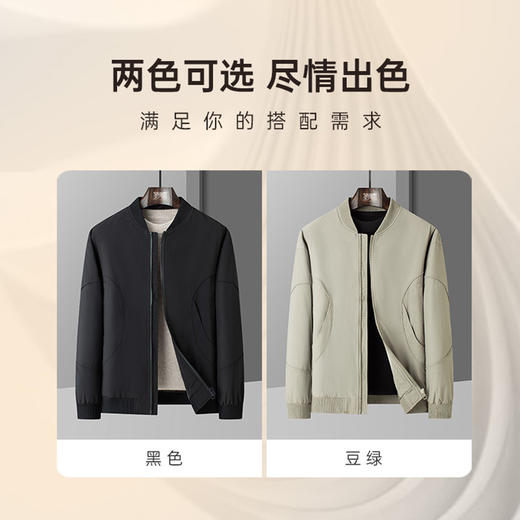 【易打理】圣得西夹棉夹克男款棒球领秋季新款舒适保暖休闲2462939007 商品图4