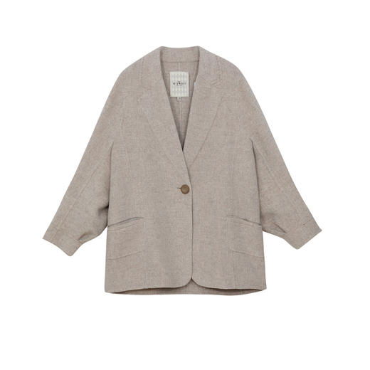 谜底绵羊毛呢子大衣女2024冬季新品通勤宽松双面呢外套244MD1545 商品图4