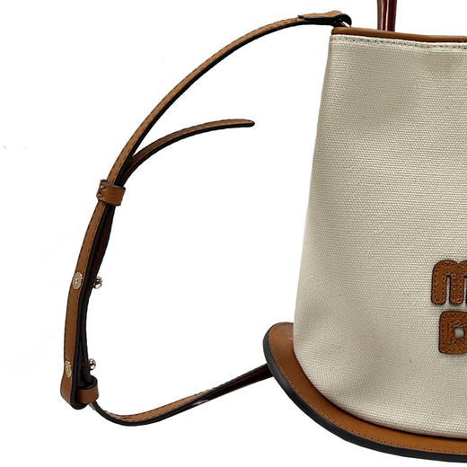 谜底小包包女2024冬季新品复古风帆布拼接小牛皮单肩包244MQ1951 商品图3