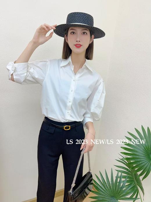 G08985#泡泡袖纯棉衬衫 商品图0