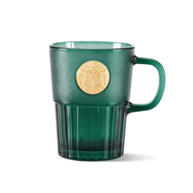 星巴克墨绿色女神铭牌玻璃杯400ml