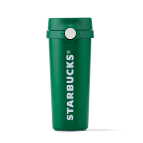 星巴克单手操作不锈钢保温杯绿色473ml