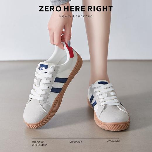 ZHR则则德训鞋女2024春秋新款百搭小白鞋平底复古阿甘鞋休闲板鞋 商品图1