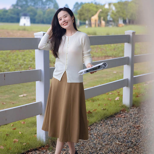 桑蚕丝羊毛混纺衫长袖针织衫 初秋必备 商品图3